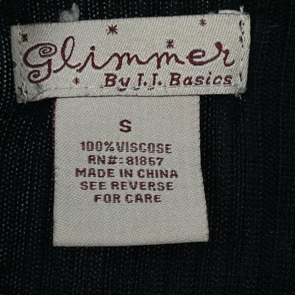 Glimmer JJ Basics Sweater Open Cardigan Long Sleeve Draping Shawl Black Small - Picture 4 of 4